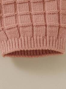 Baby Boy Solid Knit Jumpsuit Without Sweater - Pink - View 5