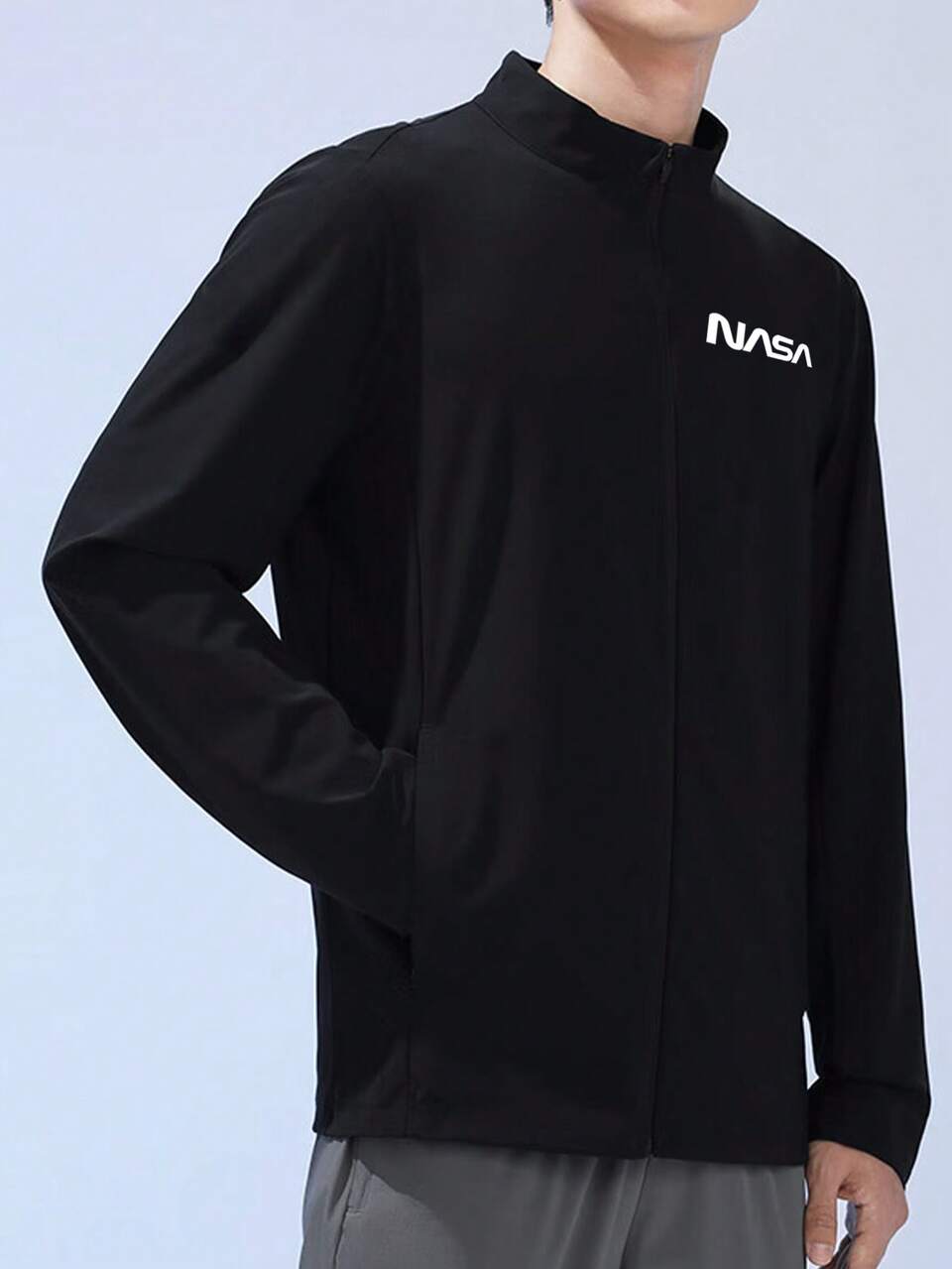 Boyfriend Style Men's Letter Print Track Jacket Workout Tops Sports Jacket
