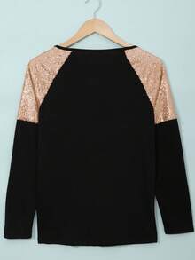 Camiseta con estampado de Navidad con lentejuelas de manga raglán - Multicolor - Ver 5