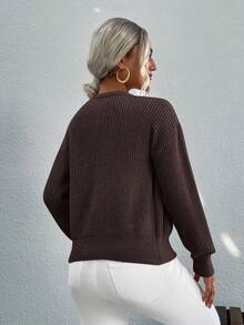 SHEIN Frenchy 開襟衫 - 咖啡棕 - 查看 2