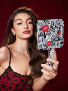 Marilyn Monroe X SHEIN 1pc Kisses Lip & Figure Graphic Handheld Mirror, Gift - Multicolor - View 1