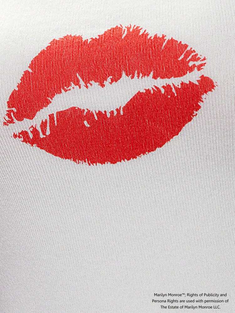 Lip Print Cami Knit Top