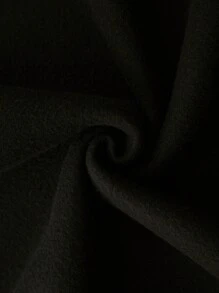 SHEIN EZwear 大碼標語&天使印花加絨內裏運動衫 - 黑色 - 查看 4