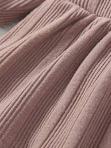 嬰兒女童字母刺繡連體裙 - 藕粉色 - 查看 5