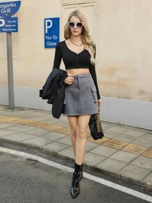 Aveloria Rock mit seitlichen Pattentaschen,