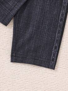 Teen Girls' Denim Effect And Heart Print Leggings - Black - View 6