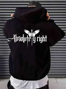 Manfinity EMRG Nam Plus Đồ họa Chữ cái Túi kangaroo Dây rút Hoodie - màu đen - Xem 1