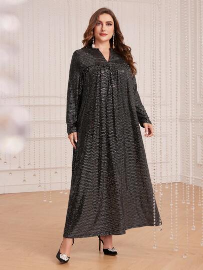 Al Najma 大尺碼 V領連衣裙