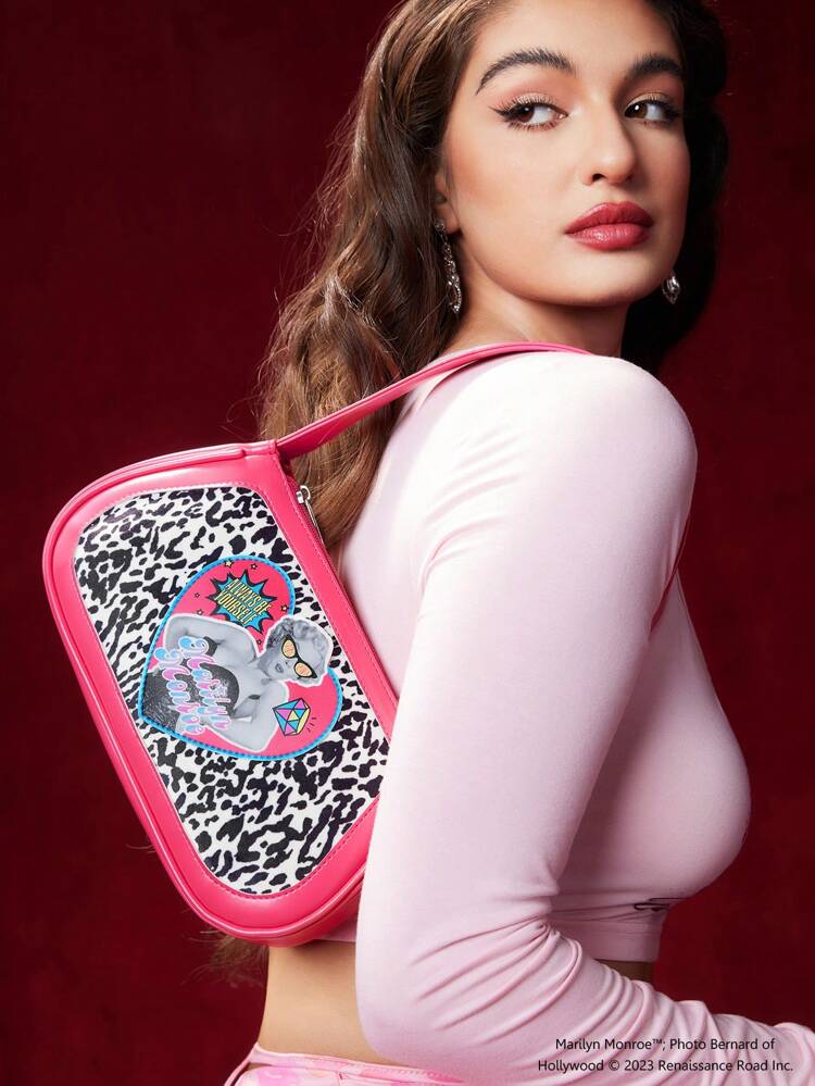 Leopard & Figure Pattern Women's Shoulder Bag