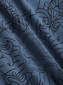 DAZY 印花插肩袖短款T恤 - 藍色 - 查看 8