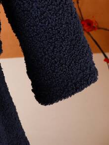 女嬰西裝領毛絨夾克&洋裝 - 藍色 - 查看 6