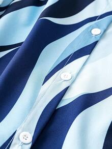 SHEIN Clasi 大碼滿版印花前紐扣襯衫 - 彩色 - 查看 3