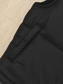 SHEIN Áo khoác đệm có khóa kéo phía trước cho bé trai 1 chiếc - màu đen - Xem 5