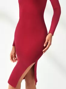 SHEIN Sport Studio Round Neck Seamless Long Sleeve Sporty Dress