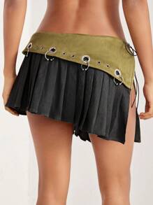 DARIA AUSTIN 雙色孔眼細節百褶下擺半身裙 - 彩色 - 查看 2