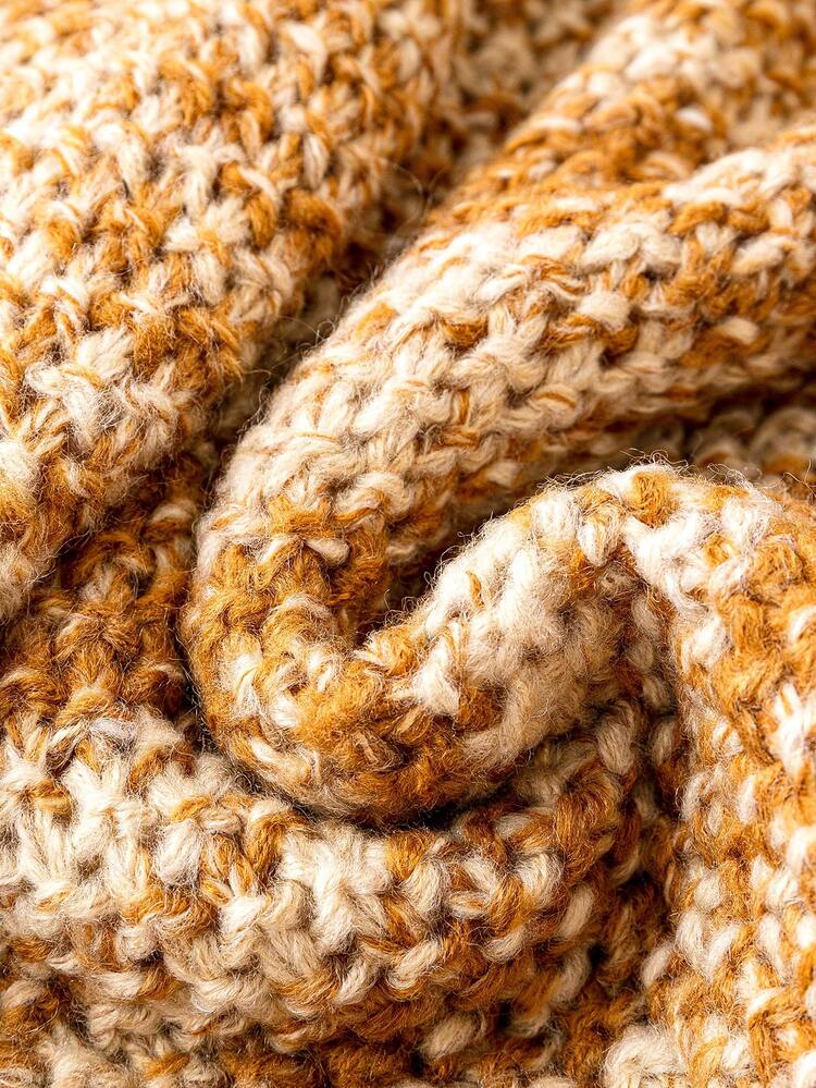 Plus Size Space Dye Casual Design Cardigan