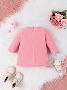 Baby Girl Swan Patched Ruffle Trim Dress