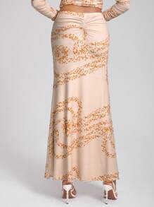 SEPARATE STACKS by DEASJ 人魚裙擺印花裙子(不含t恤) - 彩色 - 查看 2