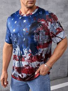 Manfinity LEGND Hommes Plus T-shirt Américaine Imprimé