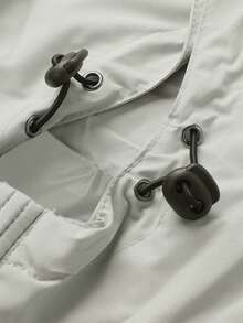 男士拉鏈開襟抽繩連帽夾克 - 淺灰色 - 查看 3