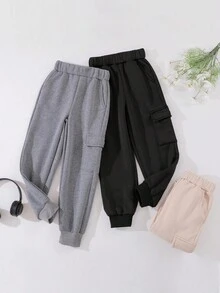 Tween Boy 3pcs Flap Pocket Side Sweatpants - Multicolor - View 6