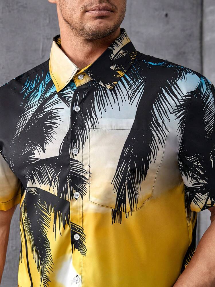 Men Plus Tropical Print Shirt