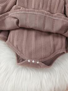 嬰兒女童字母刺繡連體裙 - 藕粉色 - 查看 6