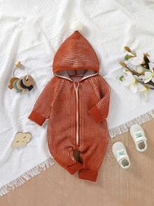 嬰童（男）毛衣爬爬服 - 橘色 - 查看 1