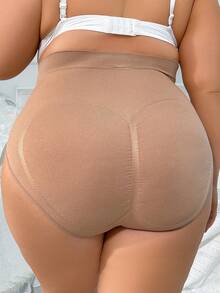 Plus Solid High Waist Panty - Dusty Pink - View 2