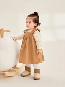 Cozy Pixies 男孩卡其色撞色時尚和舒服的雪地靴適用於保持溫暖