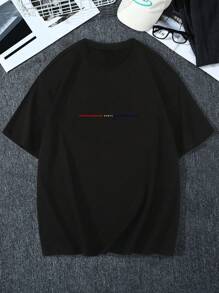 Manfinity Homme Men Plus Letter Graphic Tee - Black - View 6