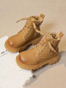 時尚童靴 - 卡其色 - 查看 4