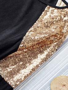 Camiseta con estampado de Navidad con lentejuelas de manga raglán - Multicolor - Ver 7