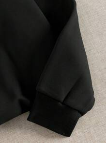 INAWLY 熊与字母图案保暖衬里运动衫、长袖上衣