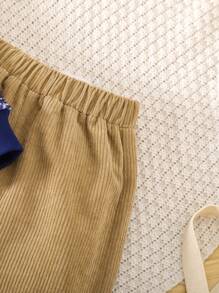 SHEIN Chico joven Pantalones con sudadera de cuello polo - Multicolor - Ver 4