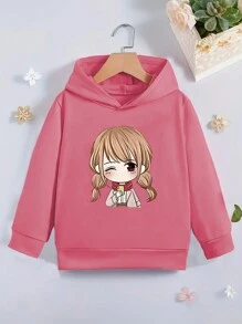 SHEIN 年轻女孩图案卫衣 - 黑色 - 查看 1