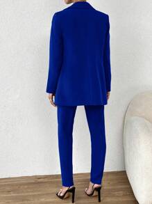 EURMUSE Double Breasted Blazer & Pants - Royal Blue - View 2