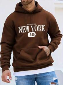 Minimalist Design Men's Hoodie | Timeless Classic - Brown - View 2