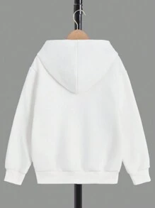 RueChic Tween Boy Cartoon And Slogan Graphic Hoodie - White - View 2