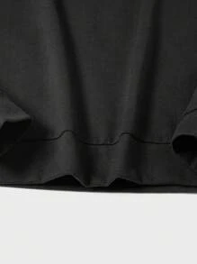 RueChic Men's Letter Print Half Zipper Sweatshirt