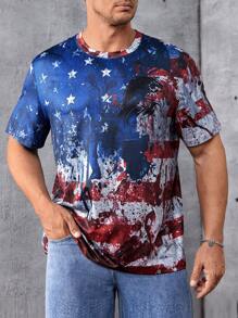 Manfinity LEGND Hommes Plus T-shirt Américaine Imprimé