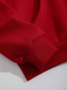 INAWLY In mạng nhện Dây kéo Dây rút Lót nhiệt Hoodie - Đỏ - Xem 4