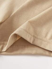 SHEIN Unity In Giáng sinh Áo thun - Màu Khaki - Xem 3