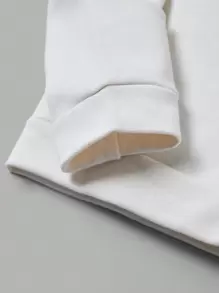 RueChic Men Letter Graphic Drop Shoulder Sweatshirt - White - View 3