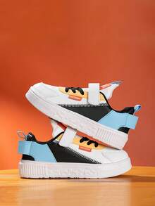 皮革拼色孩子們的運動鞋,輕便男孩運動鞋