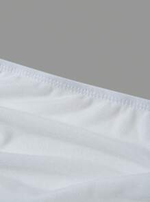 SHEIN EZwear Top bandeau unicolor fruncido lateral de espalda abierta con cordón - Blanco - Ver 5