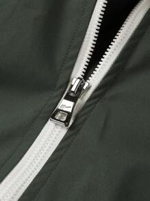 Manfinity Sport Corelite Men's Letter Print Zip-Up Sports Jacket Workout Tops Sports Jacket - Dark Green - View 6