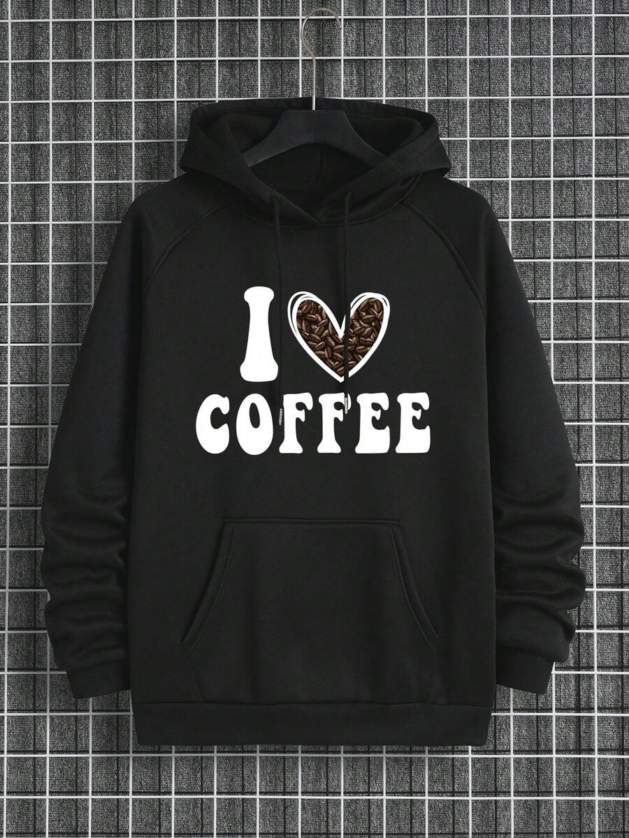 長袖連帽衛衣 - 黑色 - 查看 1