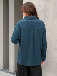 Anewsta Solid Casual Shirt - Blue - View 2