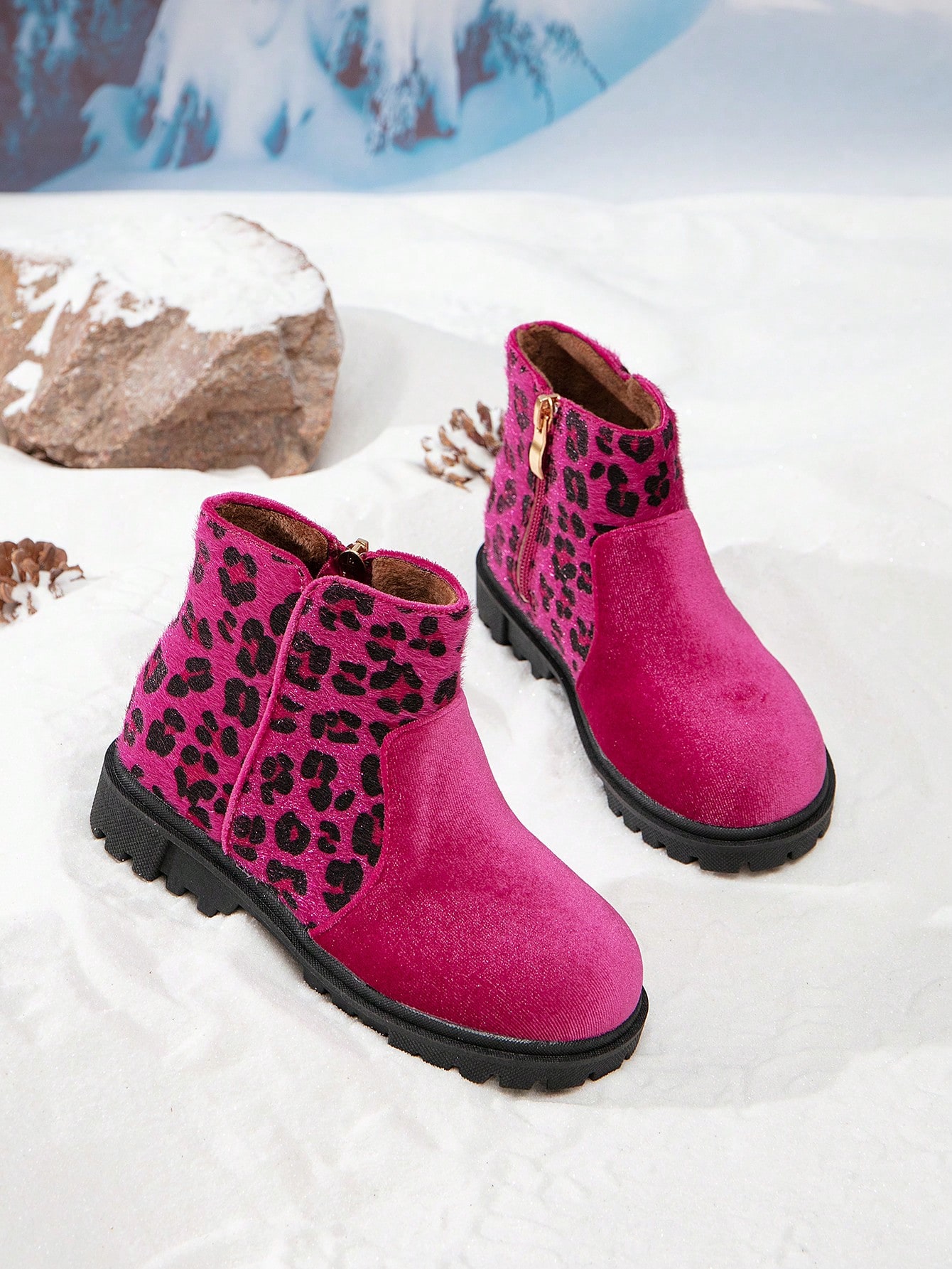 New Arrival Winter Girls' Fashion Leopard Print Thickened Boots | SHEIN
